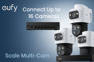 Eufy S4 Max system supporting up to 16 security cameras with NVR integration