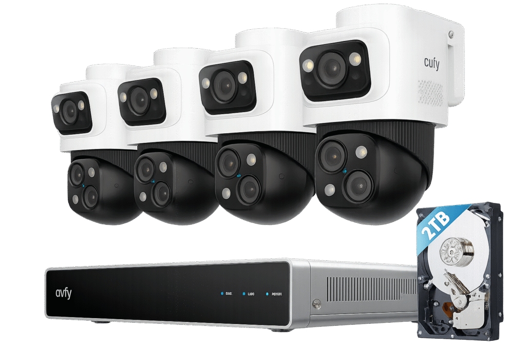 Eufy S4 Max PoE security system with four turret cameras and 2TB hard drive