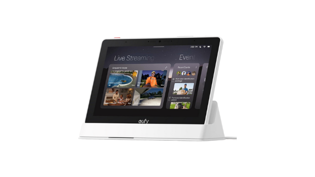 Eufy E10 Smart Display showing live camera feeds and recent event notifications