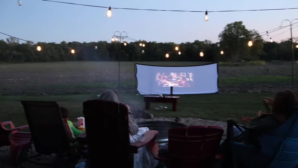 Movie-night setup.