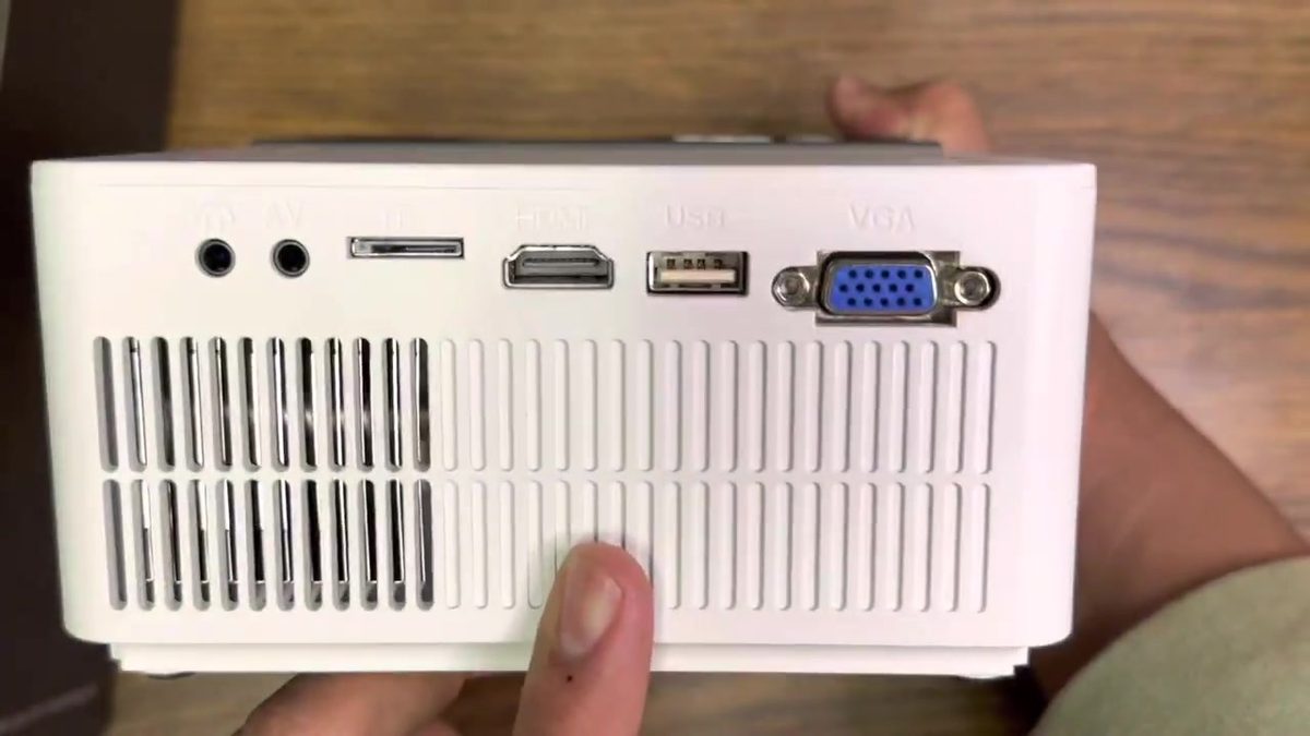 BJH HD projector rear ports HDMI USB VGA AV TF