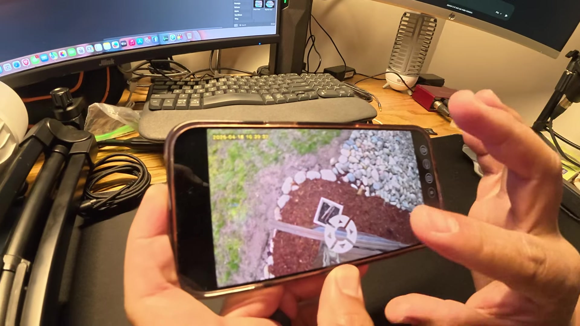 App D-pad on the live feed while I pan the camera