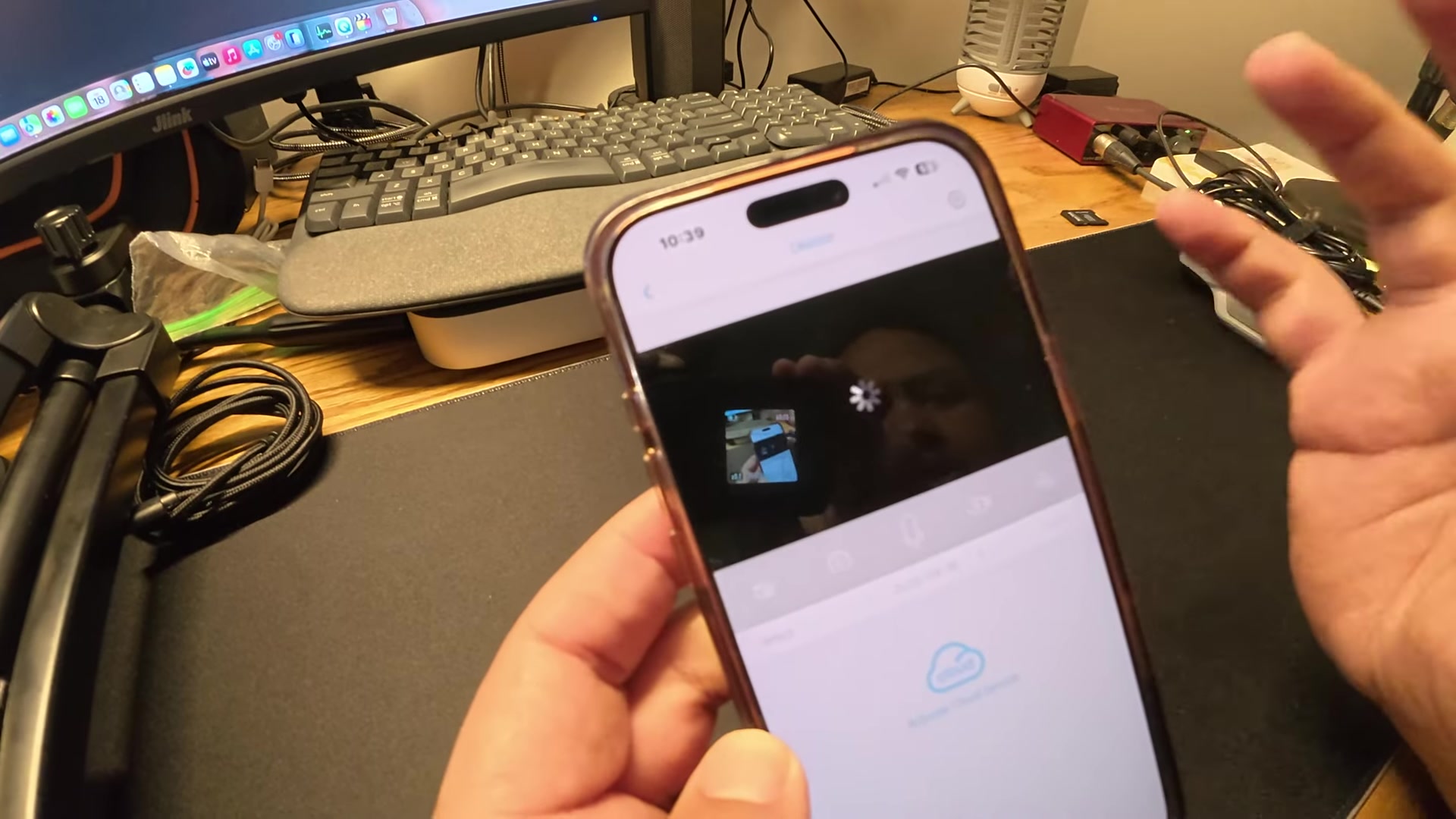 The app spinning while the live feed catches up