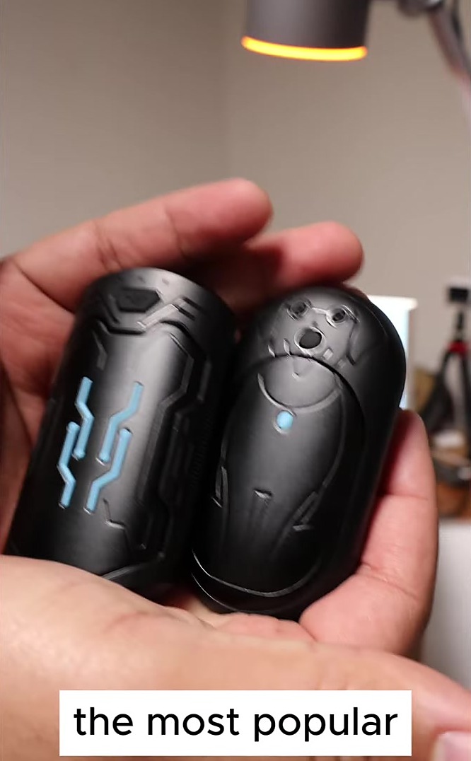 Two popular Amazon hand warmers held side by side — puppy skin and second unit from my video