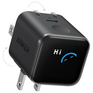 Anker Nano Charger (45W, Smart Display) in black
