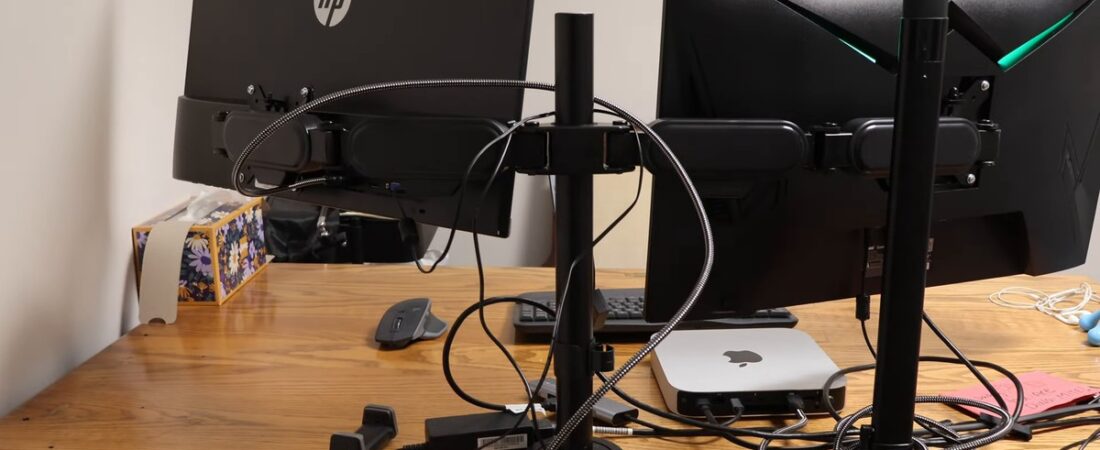 Is the ELESTAND dual monitor mount worth it for a cleaner desk?