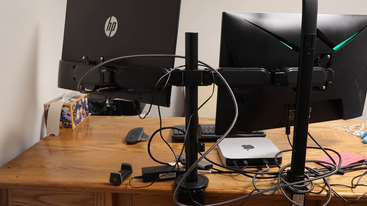 Is the ELESTAND dual monitor mount worth it for a cleaner desk?